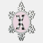 Gingham Check X Tin Sneeuwvlok Ornament (Rechts)