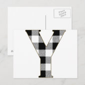 Gingham Check Y Briefkaart (Voorkant / Achterkant)