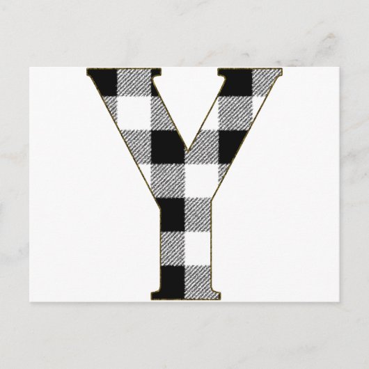 Gingham Check Y Briefkaart (Voorkant)