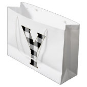 Gingham Check Y Groot Cadeauzakje (Voorkant Gekanteld)