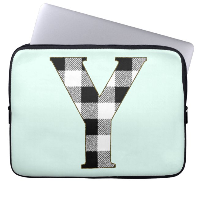 Gingham Check Y Laptop Sleeve (Voorkant)