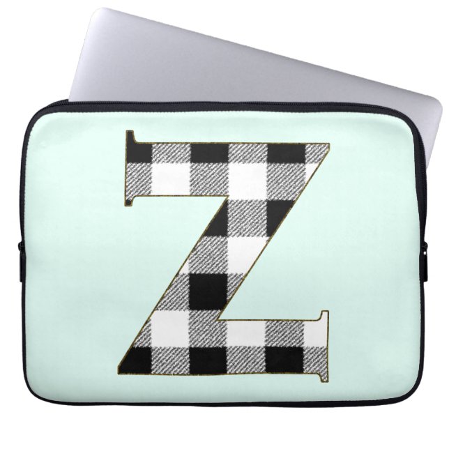 Gingham Check Z Laptop Sleeve (Voorkant)