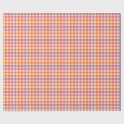 Gingham Checkerboard in Pastel Pinks Cadeaupapier (Vlak)