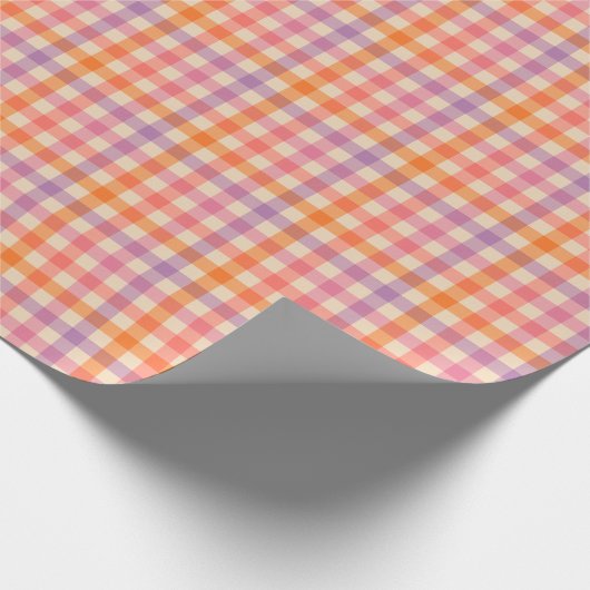 Gingham Checkerboard in Pastel Pinks Cadeaupapier (Hoek)