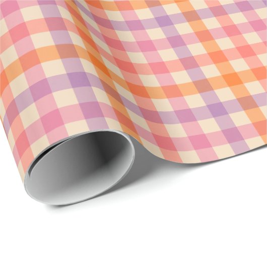 Gingham Checkerboard in Pastel Pinks Cadeaupapier (Rol Hoek)