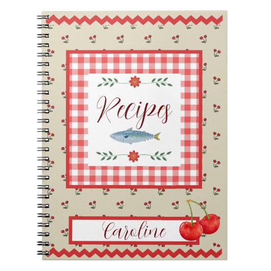 Gingham Cherry Recept Notitieboek (Voorkant)