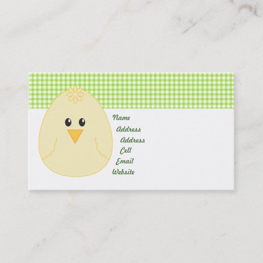 Gingham Chicken Profile Card Visitekaartje (Voorkant)
