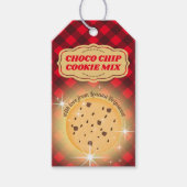 Gingham chocolade chip cookie mix in een potje cadeaulabel (Voorkant)