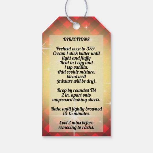 Gingham chocolade chip cookie mix in een potje cadeaulabel (Achterkant)