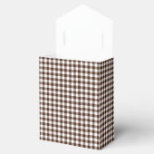 Gingham-Chocolate Brown-Favor Box, Tent Bedankdoosjes (Geopend)
