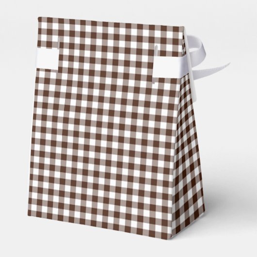 Gingham-Chocolate Brown-Favor Box, Tent Bedankdoosjes (Achterkant)