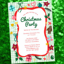 Gingham Christmas Quirky Whimsical CUSTOM Party