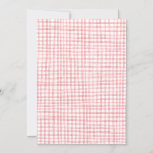 Gingham Christmas Quirky Whimsical CUSTOM Party Kaart (Achterkant)