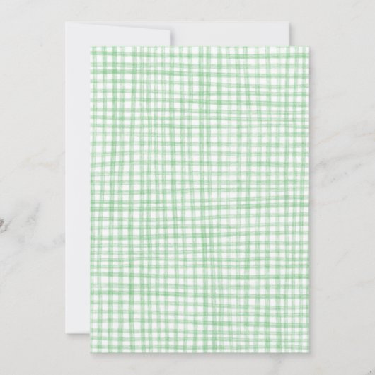 Gingham Christmas Quirky Whimsical CUSTOM Party Kaart (Achterkant)