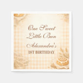Gingham Cinnamon Roll Little Bun 1st Birthday Servet (Voorkant)