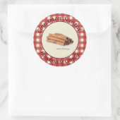 Gingham Cinnamon Scenton Handmade Candle Label (Tas)