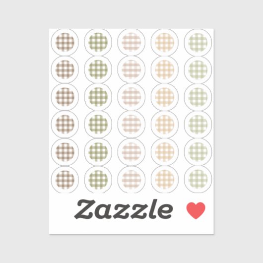 Gingham cirkels voor planner / tijdschriften sticker (Vel)