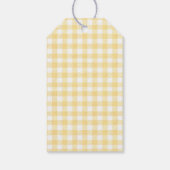 Gingham Citroen Themadag 1e Verjaardag Cadeaulabel (Achterkant)