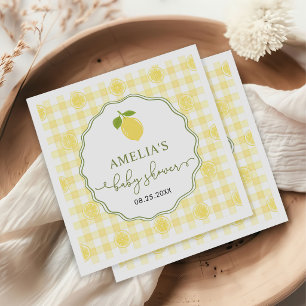 Gingham Citroen Vruchten Thema Baby Shower Servet