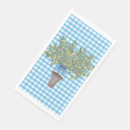 Gingham Citroenen Lemon Tree servetten servetten (Hoek)