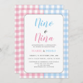 Gingham Classic Nino van Nina Spaanse geslachtsont Kaart (Voorkant / Achterkant)