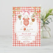 Gingham Clothesline Apple van ons Eye Baby shower Kaart (Staand voorkant)