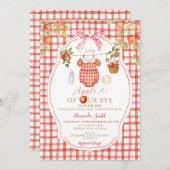 Gingham Clothesline Apple van ons Eye Baby shower Kaart (Voorkant / Achterkant)
