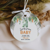 Gingham Clothesline Lokaal geteeld Baby shower Bedankjes Labels