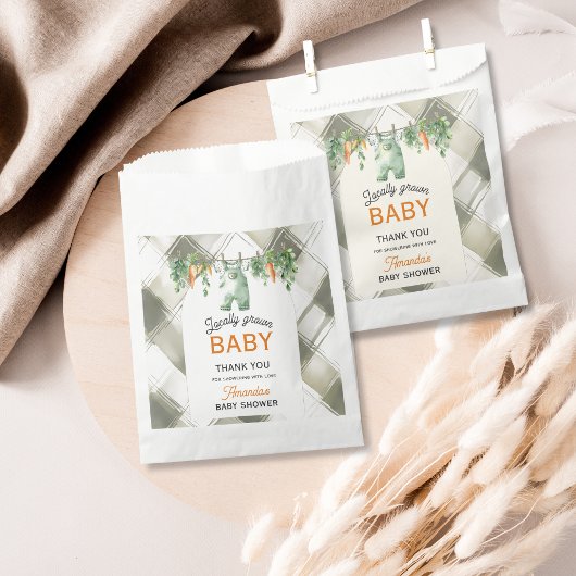 Gingham Clothesline Lokaal geteeld Baby shower Bedankzakje