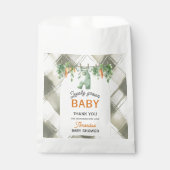 Gingham Clothesline Lokaal geteeld Baby shower Bedankzakje (Voorkant)