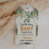 Gingham Clothesline Lokaal geteeld Baby shower Cadeaulabel