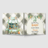 Gingham Clothesline Lokaal geteeld Baby shower Gastenboek (Volledig)