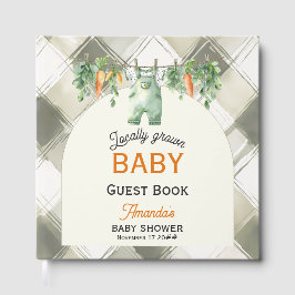 Gingham Clothesline Lokaal geteeld Baby shower Gastenboek