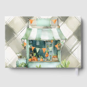 Gingham Clothesline Lokaal geteeld Baby shower Gastenboek (Achterkant)