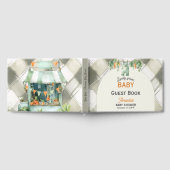 Gingham Clothesline Lokaal geteeld Baby shower Gastenboek (Volledig)