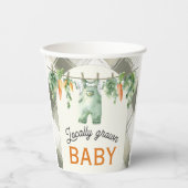 Gingham Clothesline Lokaal geteeld Baby shower Papieren Bekers (Voorkant)