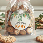 Gingham Clothesline Lokaal geteeld Baby shower Ronde Sticker