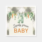 Gingham Clothesline Lokaal geteeld Baby shower Servet (Voorkant)