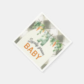 Gingham Clothesline Lokaal geteeld Baby shower Servet (Hoek)