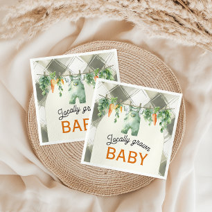 Gingham Clothesline Lokaal geteeld Baby shower Servet