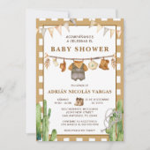 Gingham Clothesline Spaans Baby shower Kaart (Voorkant)