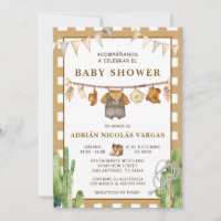Gingham Clothesline Spaans Baby shower