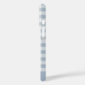 Gingham Coastal Plaid Preppy Check Blue White Name Case-Mate iPhone Case (Achterkant / Links)