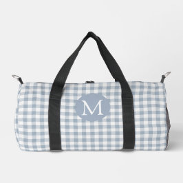 Gingham Coastal Preppy Check Blue White Monogram Plunjezak