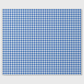 Gingham Cobalt Blue Wrapping Paper Cadeaupapier (Vlak)