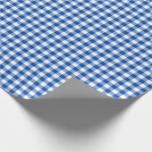 Gingham Cobalt Blue Wrapping Paper Cadeaupapier (Hoek)