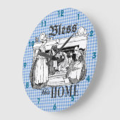 gingham controleer blauwe en witte vlek Deze klok  (Hoek)