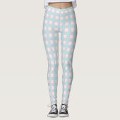 Gingham Controleer Leggings in Baby Blue (Voorkant)