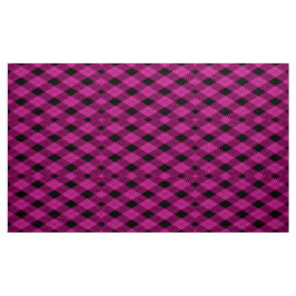 Gingham Controleer magenta en zwart patroon stof