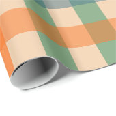 Gingham Controleer Multicolor Patroon Sinaasappel Cadeaupapier (Rol Hoek)